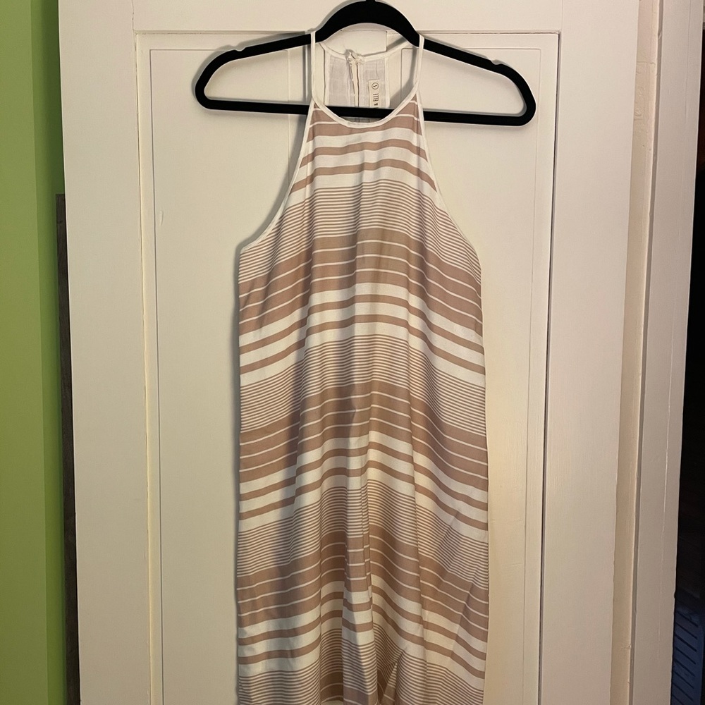 Em & Elle blush pink and white striped dress